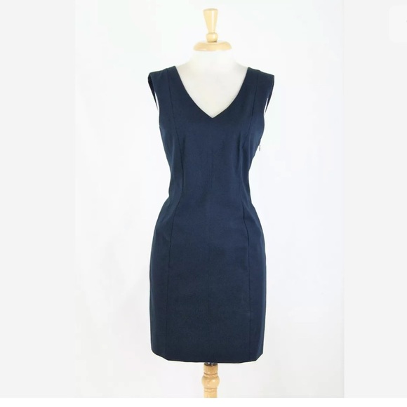 ❌SOLD❌Theory Navy Checklist Molana Stretch Dress - Picture 2 of 7